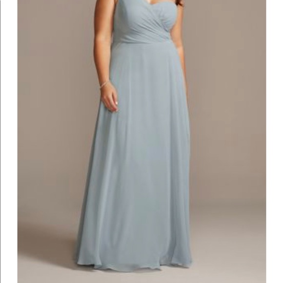David’s bridal color marine size 18 long one shoulder full skirt - Picture 6 of 6